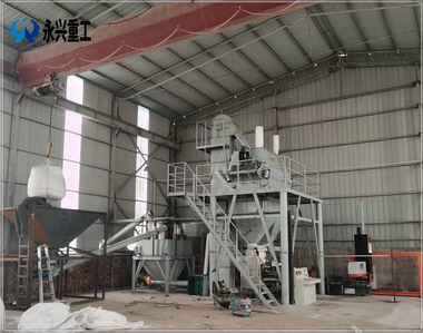 汝州小型全自動石膏砂漿生產線完工投產